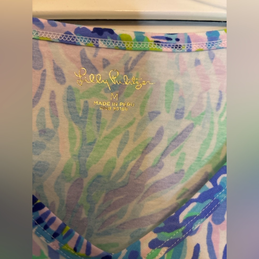 NEW Lilly Pulitzer Amara Cotton Stretch Long Sleeve Tee Shirt - Picture 2 of 2